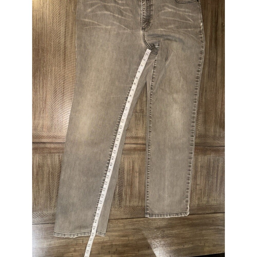 Chico’s Platinum Denim Grayish Brown Distressed Mid Rise Jeans Size Large (2.5) - Picture 7 of 13